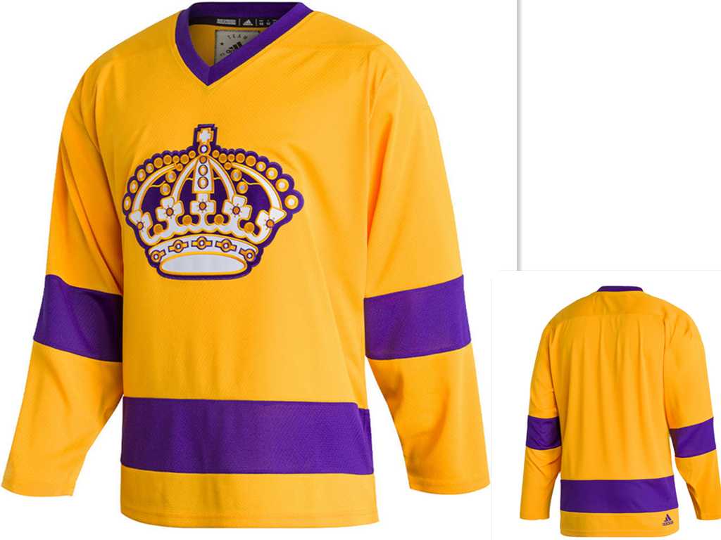 Men%27s Los Angeles Kings Custom Yellow Adidas Jersey